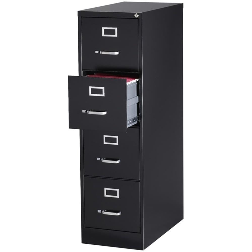 Black 4-Drawer Metal Vertical Filing Cabinet I56742