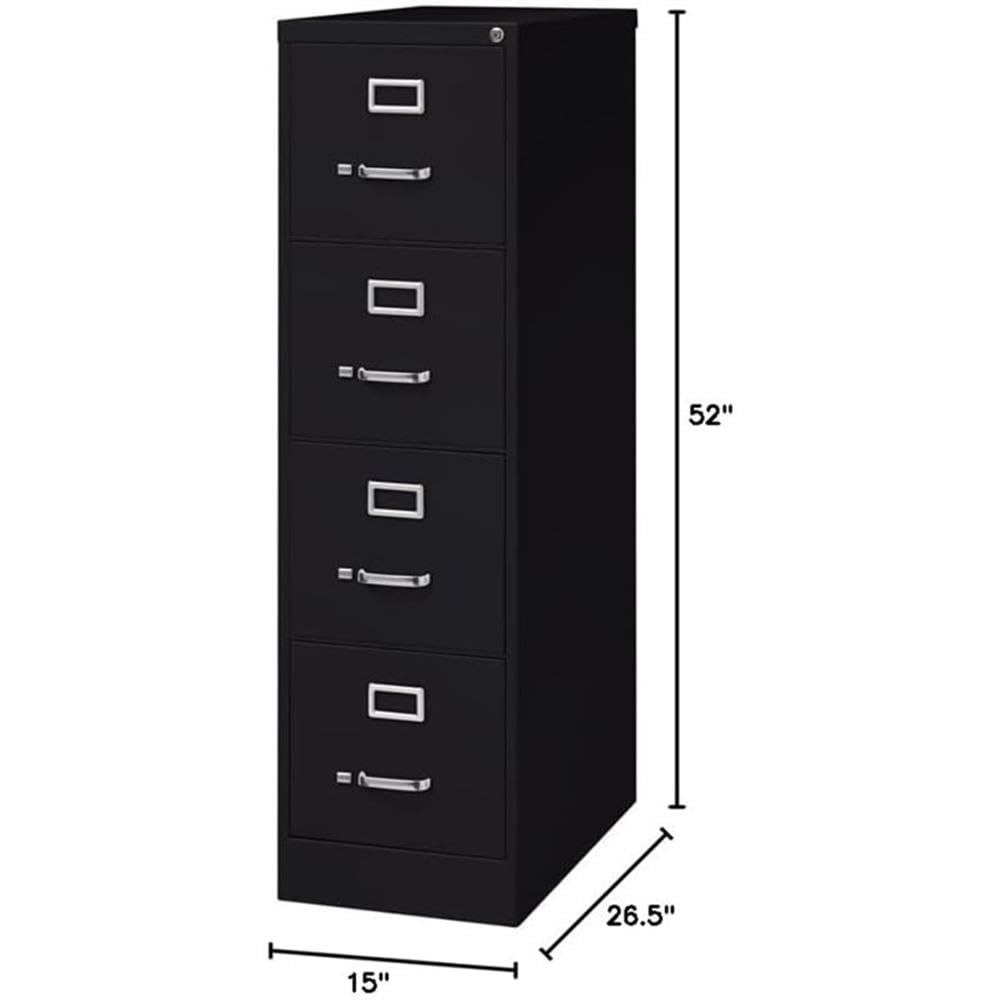 Black 4-Drawer Metal Vertical Filing Cabinet I56742