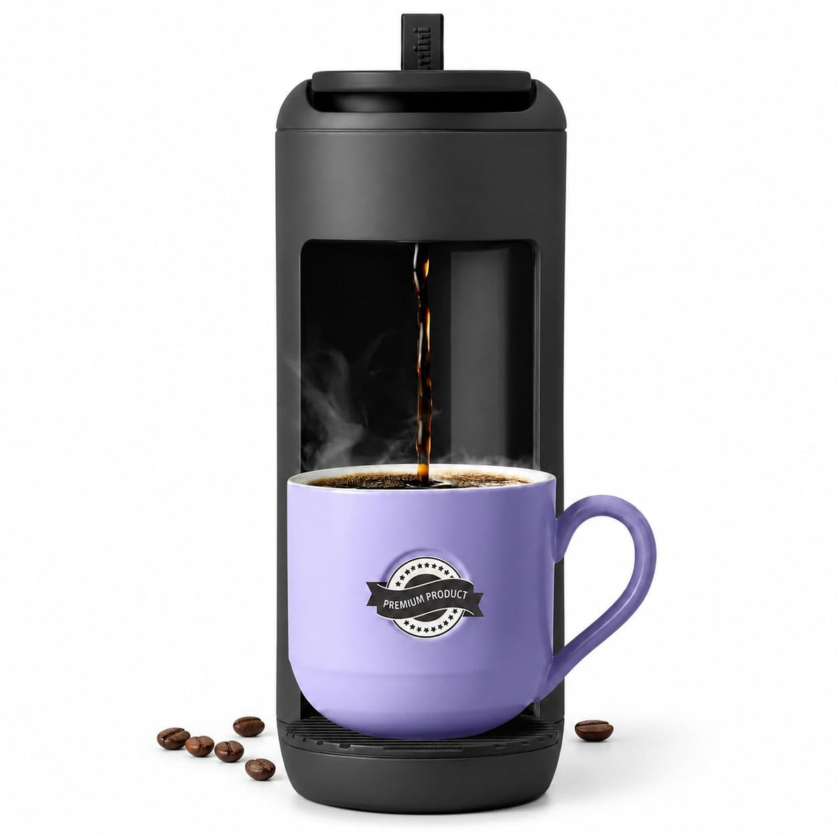 Single Serve K Cup Coffee Maker 12 oz Matte Black O21827