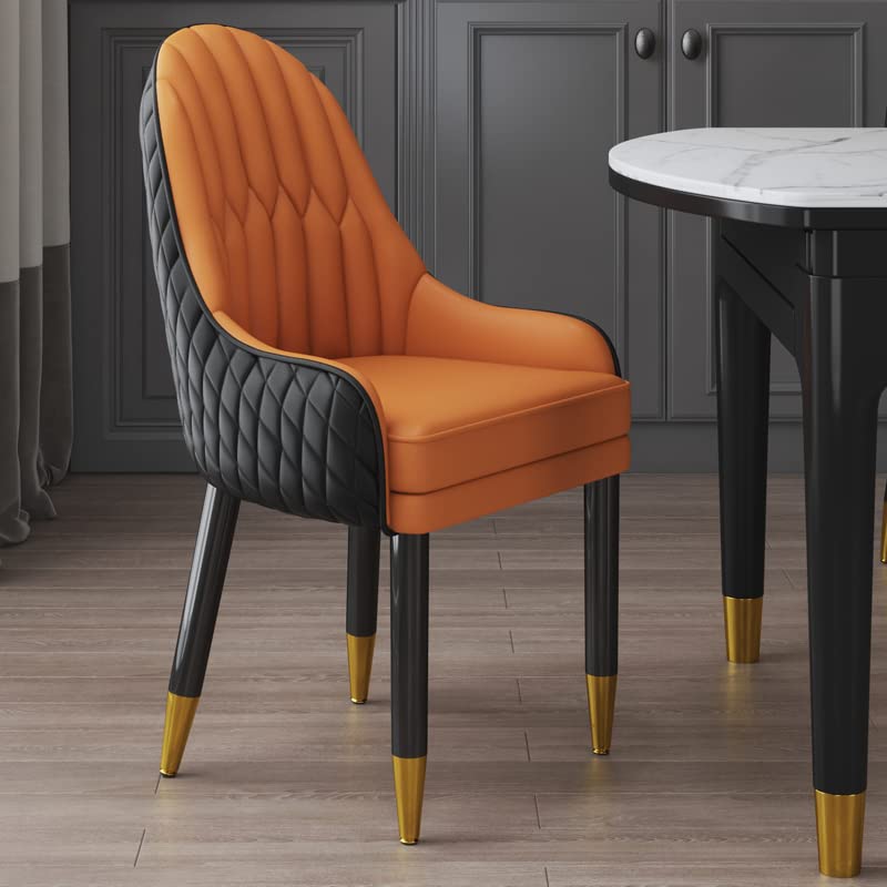 Orange-Black Upholstered Dining Chair V71165