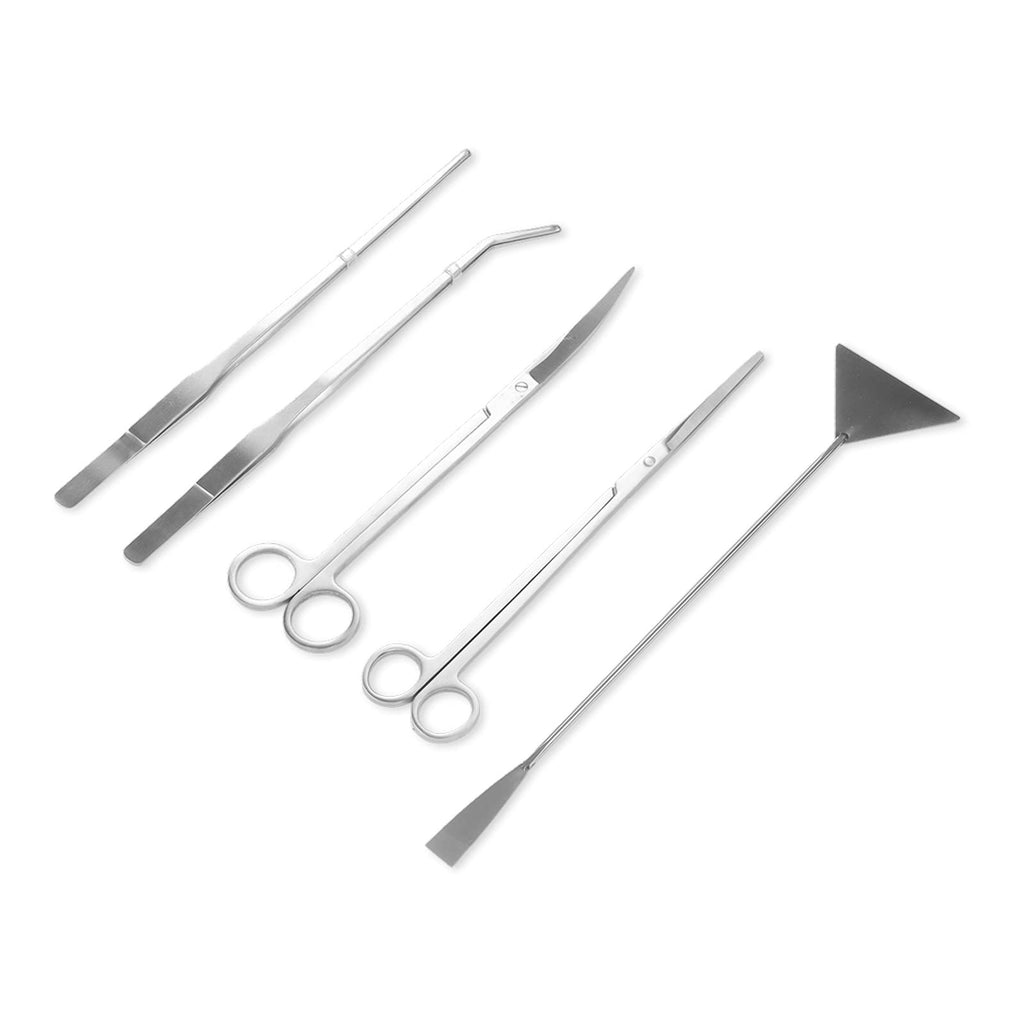 5 in 1 Stainless Steel Aquarium Scissors Tweezers Spatula T46970