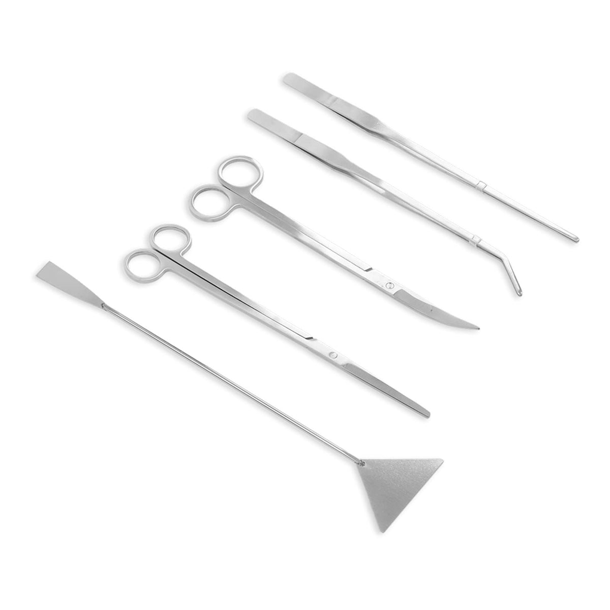 5 in 1 Stainless Steel Aquarium Scissors Tweezers Spatula T46970