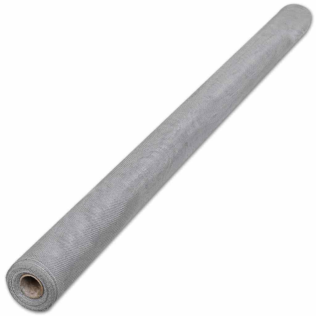 Aluminum Mesh Screen 39.4x196.9 Inches Silver Q45912