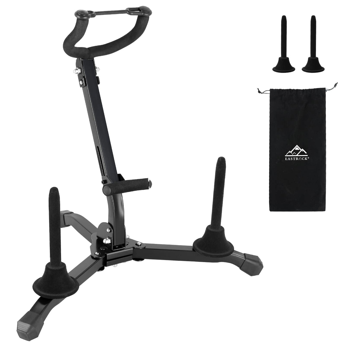 Alto & Tenor Saxophone Stand with 2 Flute/Clarinet Holders and Bag Q871