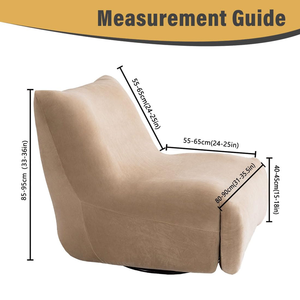 Light Gray Velvet Oversized Recliner Chair Cover F38502