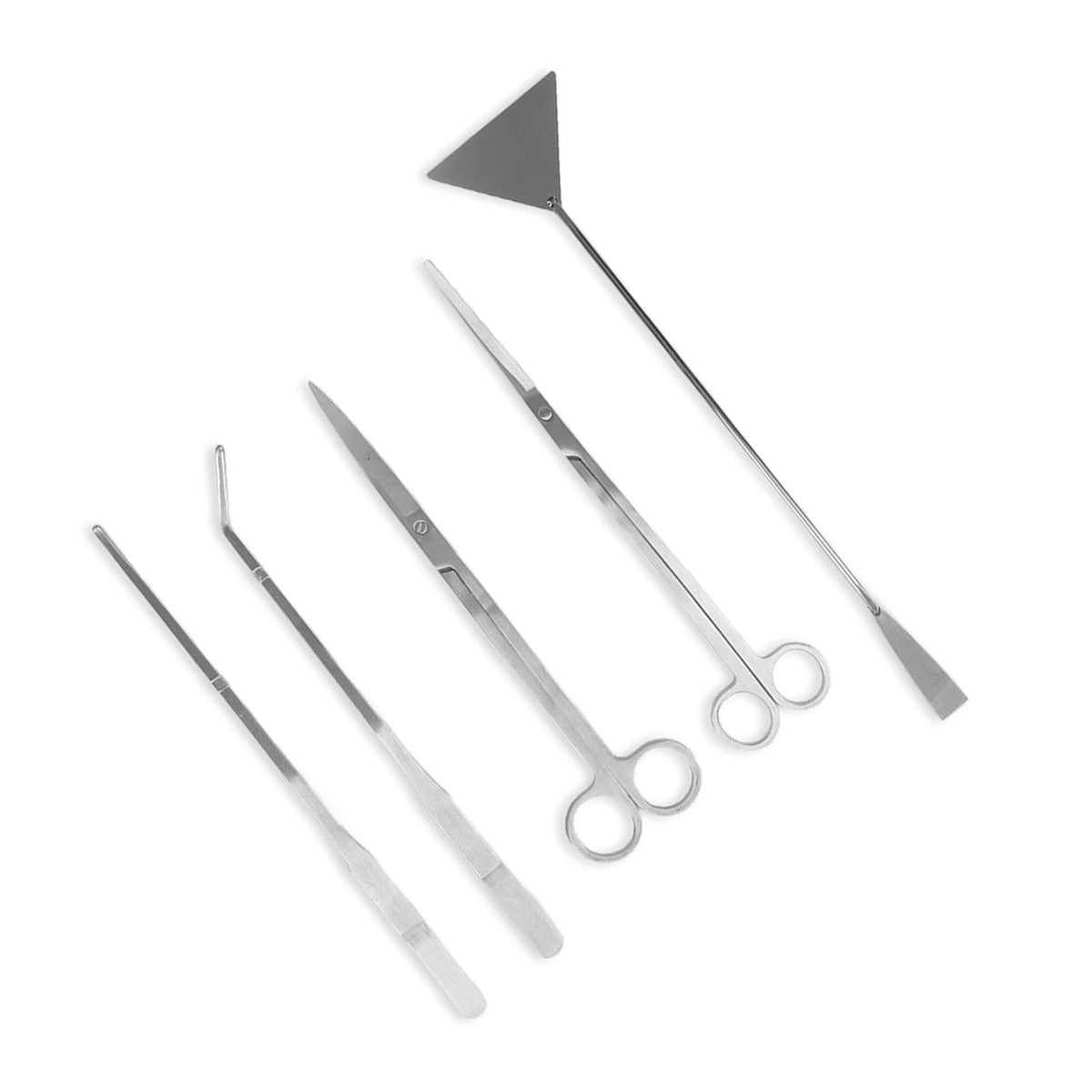 5 in 1 Stainless Steel Aquarium Scissors Tweezers Spatula T46970
