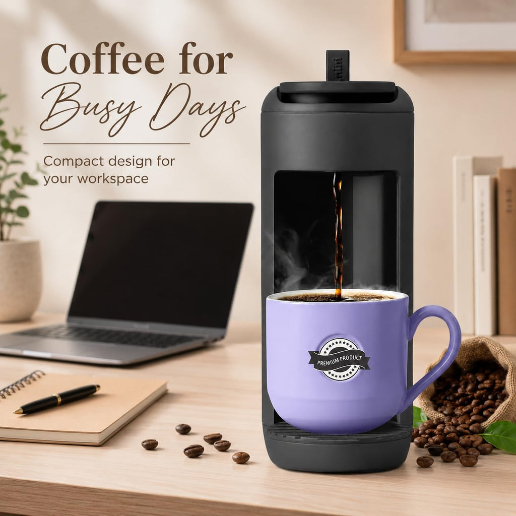 Single Serve K Cup Coffee Maker 12 oz Matte Black O21827