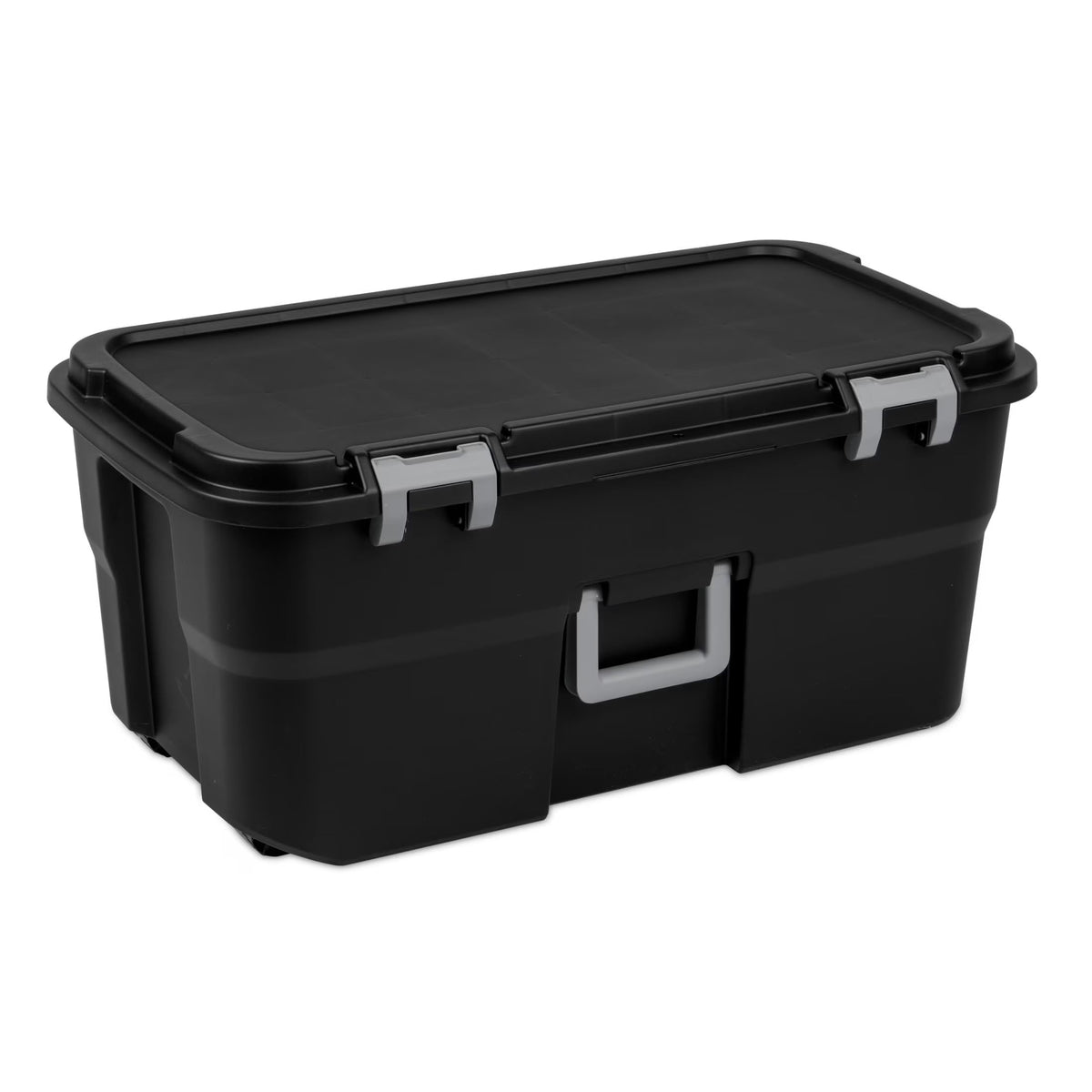 22 Gallon Black Wheeled Plastic Storage Trunk X42629