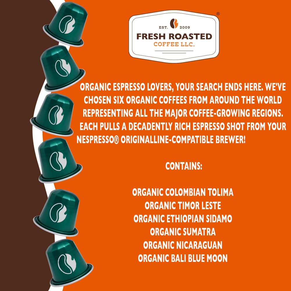 Organic Espresso Capsules for Nespresso OriginalLine, 120 Aluminum Capsules D25114