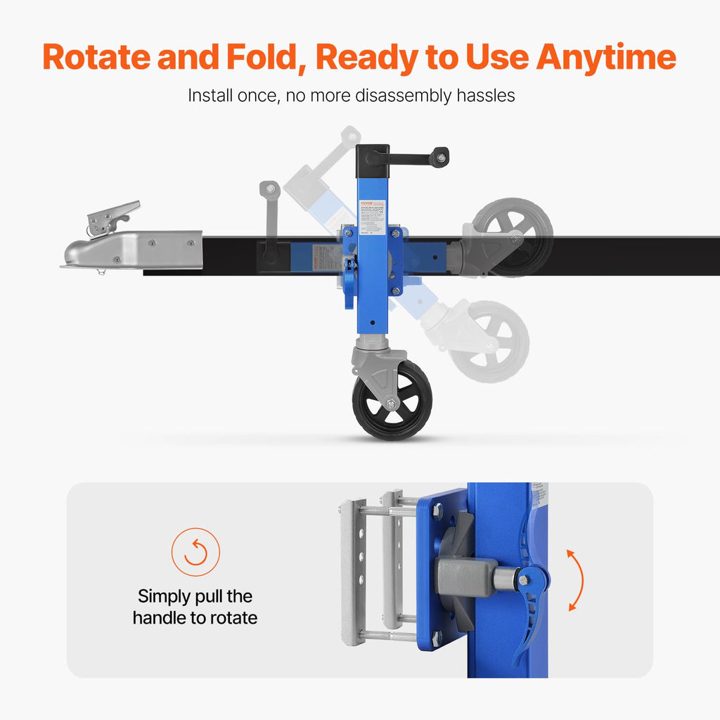 1600 lbs Swivel Trailer Jack with Wheel N896