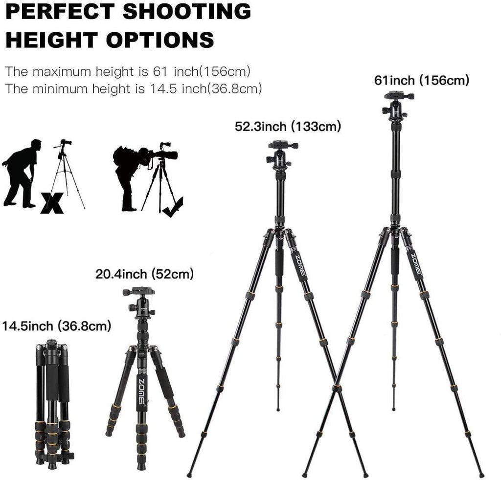Camera Tripod with Ball Head Quick Release Plate and Carrying Case J977309