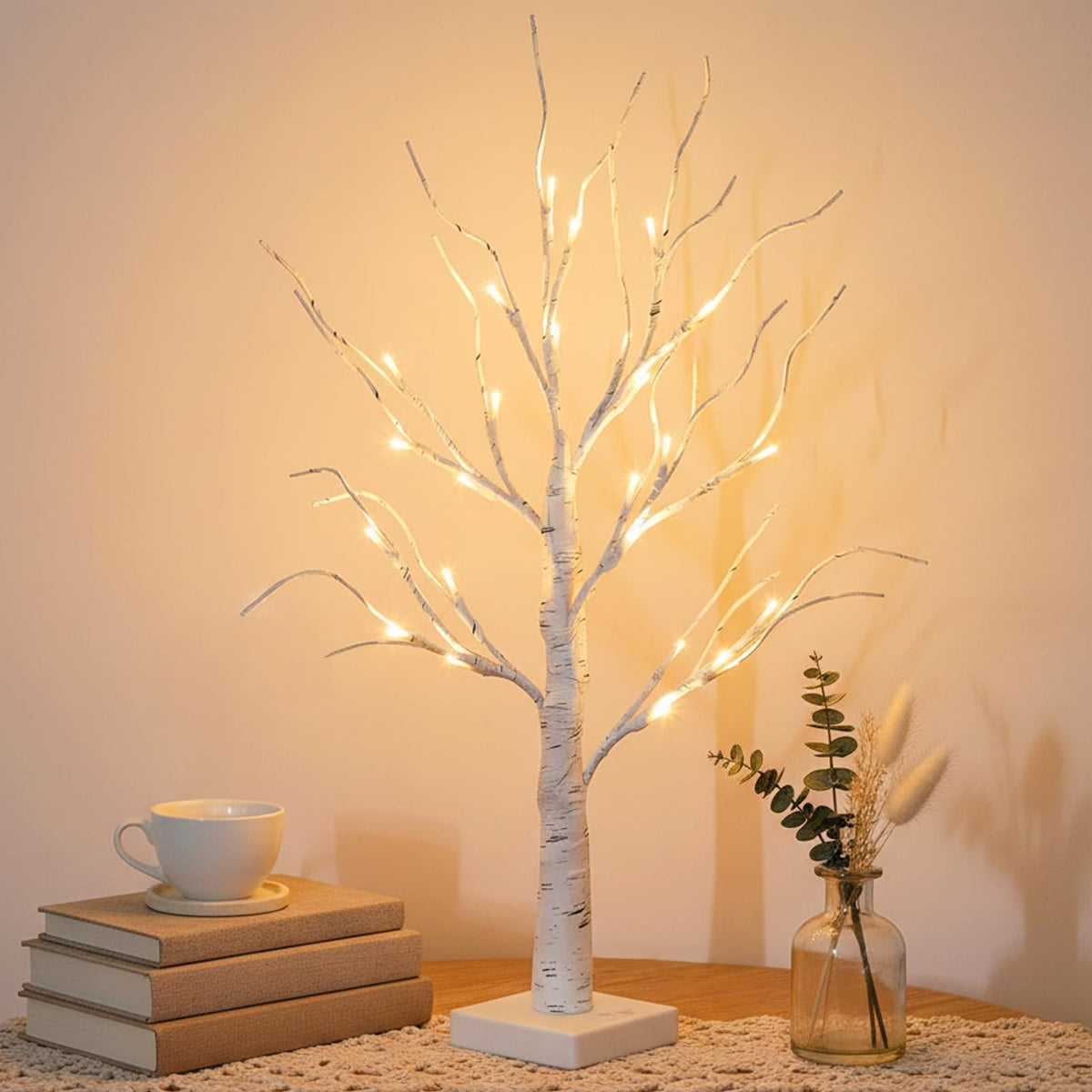 Lighted Birch Tree with Lights Q17756