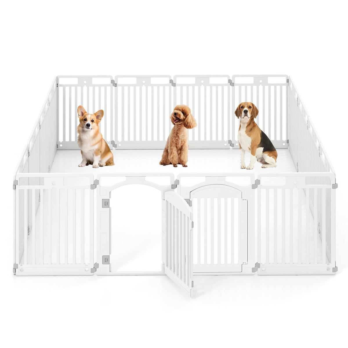 16 Panel 32''H Plastic Dog Playpen with Lockable Door H52533