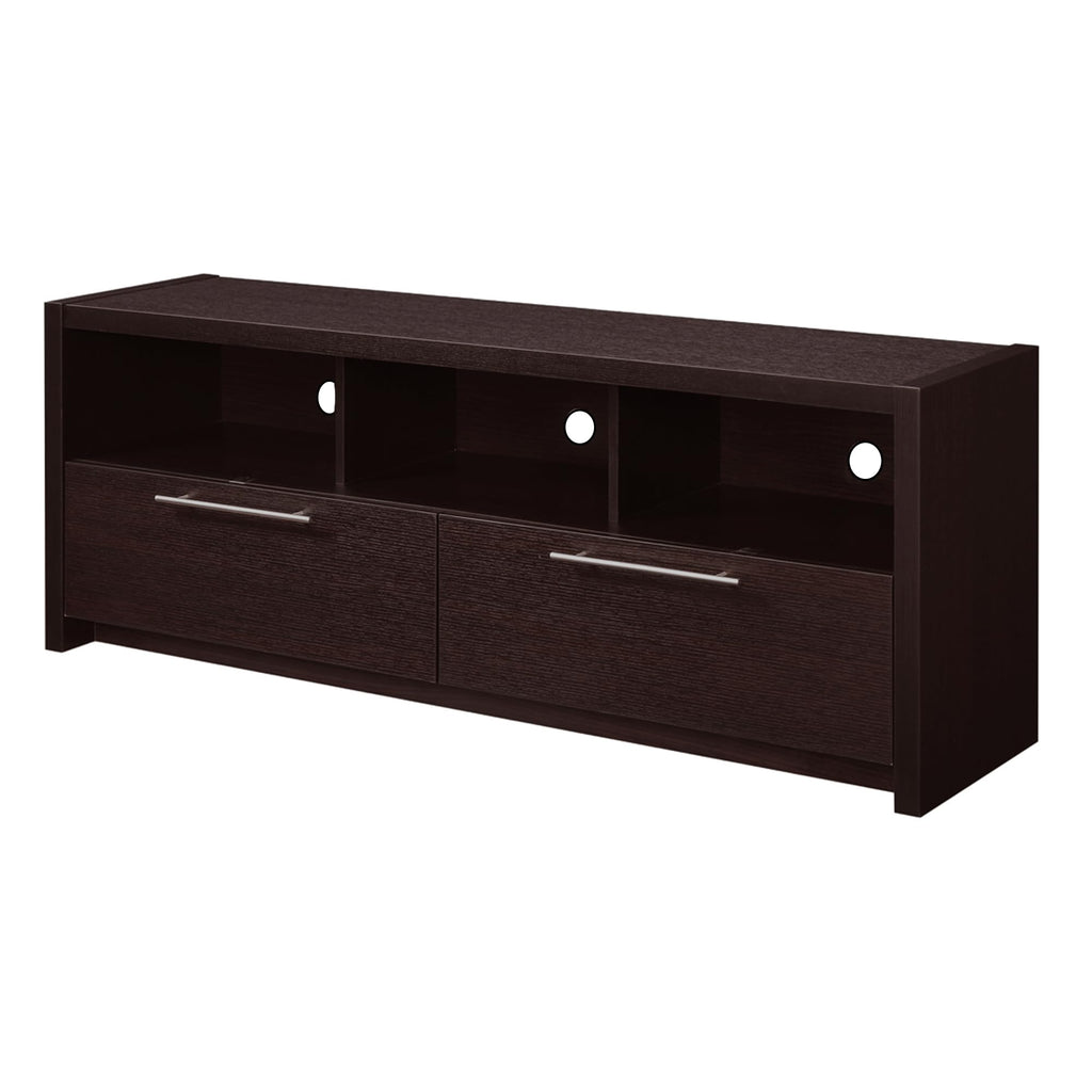 Espresso TV Stand with Storage Cabinets & Shelves T46272
