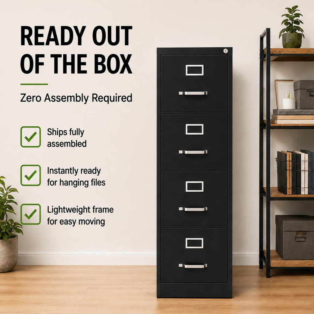4 Drawer Metal Vertical Filing Cabinet H584