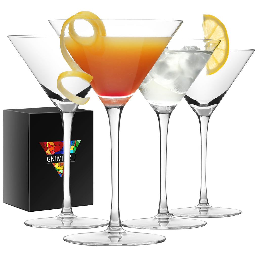 9 oz Handmade Crystal Martini Glasses Set of 4 Q746022