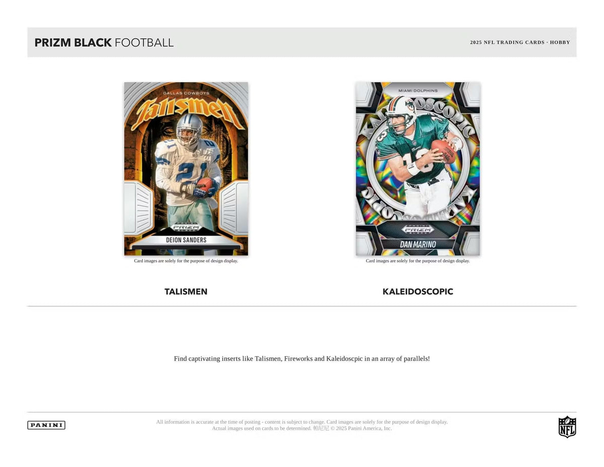 2025 Panini Prizm Black Football Trading Card Box W478477