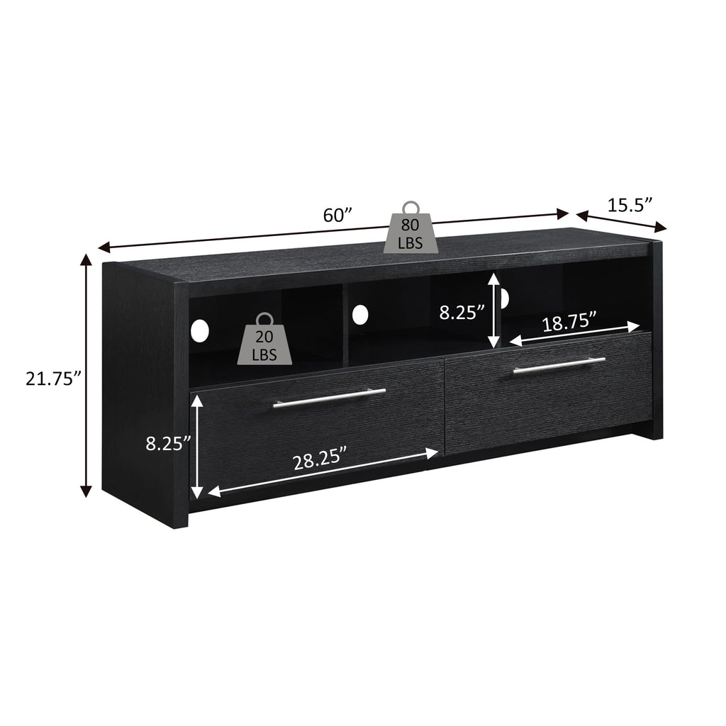 Espresso TV Stand with Storage Cabinets & Shelves T46272