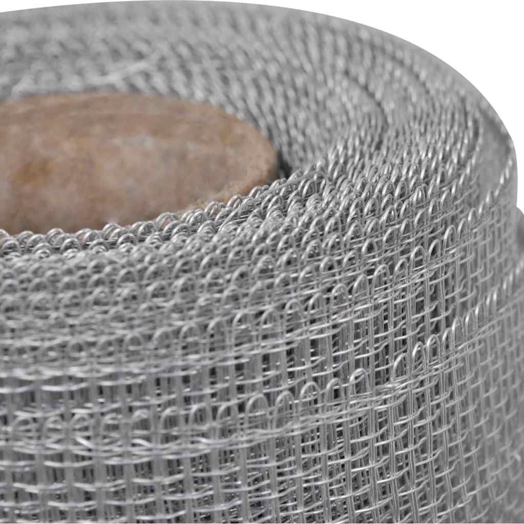 Aluminum Mesh Screen 39.4x196.9 Inches Silver Q45912