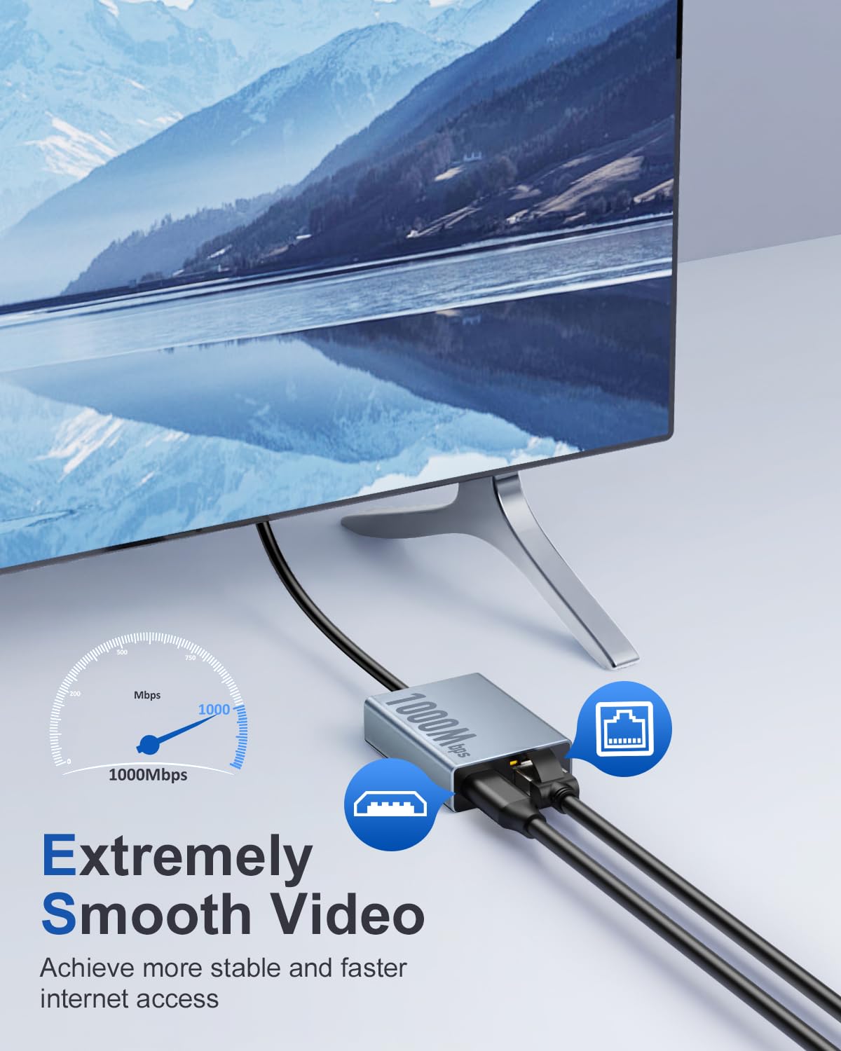 1000 Mbps Micro USB to RJ45 Ethernet Adapter J207239