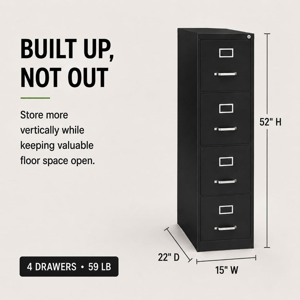 4 Drawer Metal Vertical Filing Cabinet H584