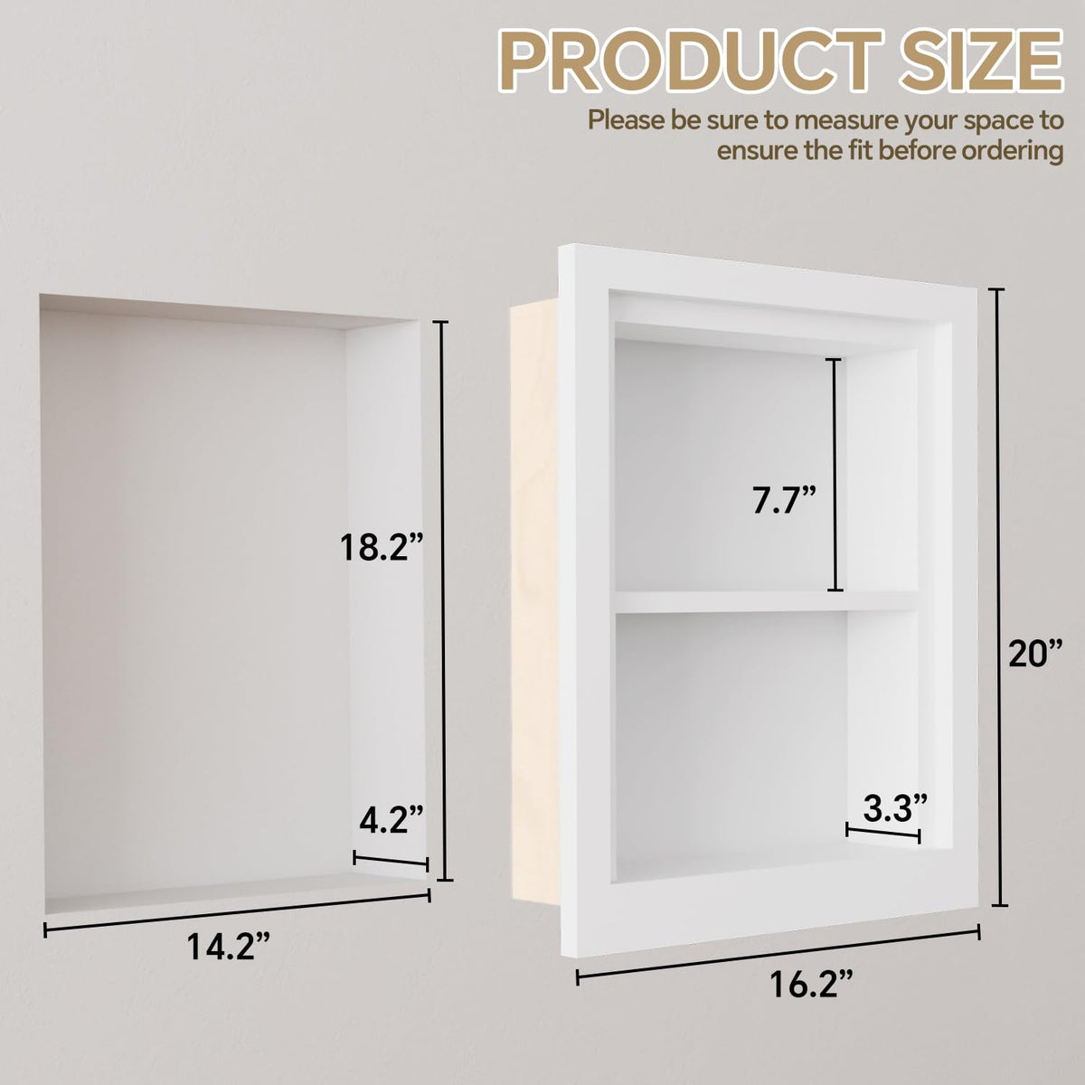 Solid Wood 14 X 18 Recessed Medicine Cabinet G573693