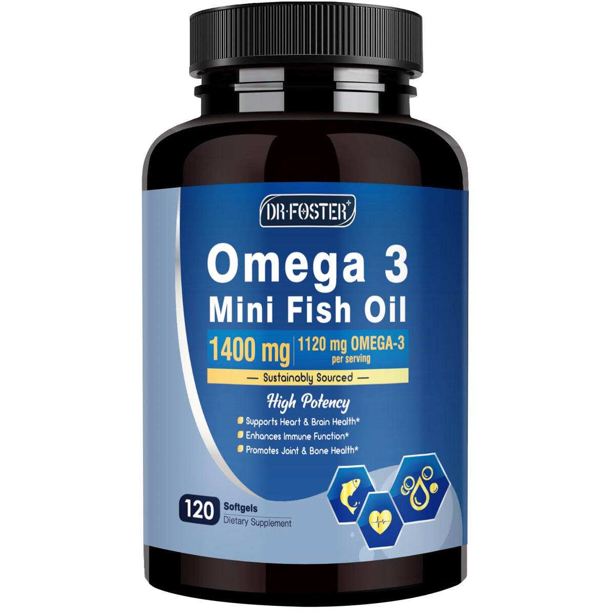 Omega-3 Fish Oil Softgels 1120mg 120 Softgels I16923