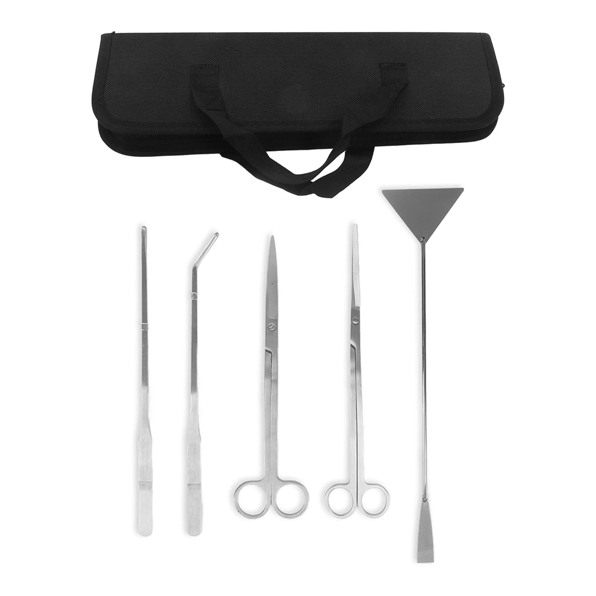 5 in 1 Stainless Steel Aquarium Scissors Tweezers Spatula T46970