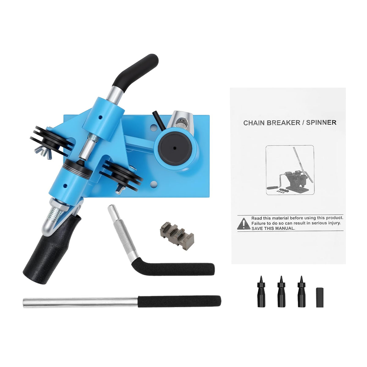 Heavy Duty 2 in 1 Chain Breaker & Riveter Tool with 3 Punches & 2 Connectors B491