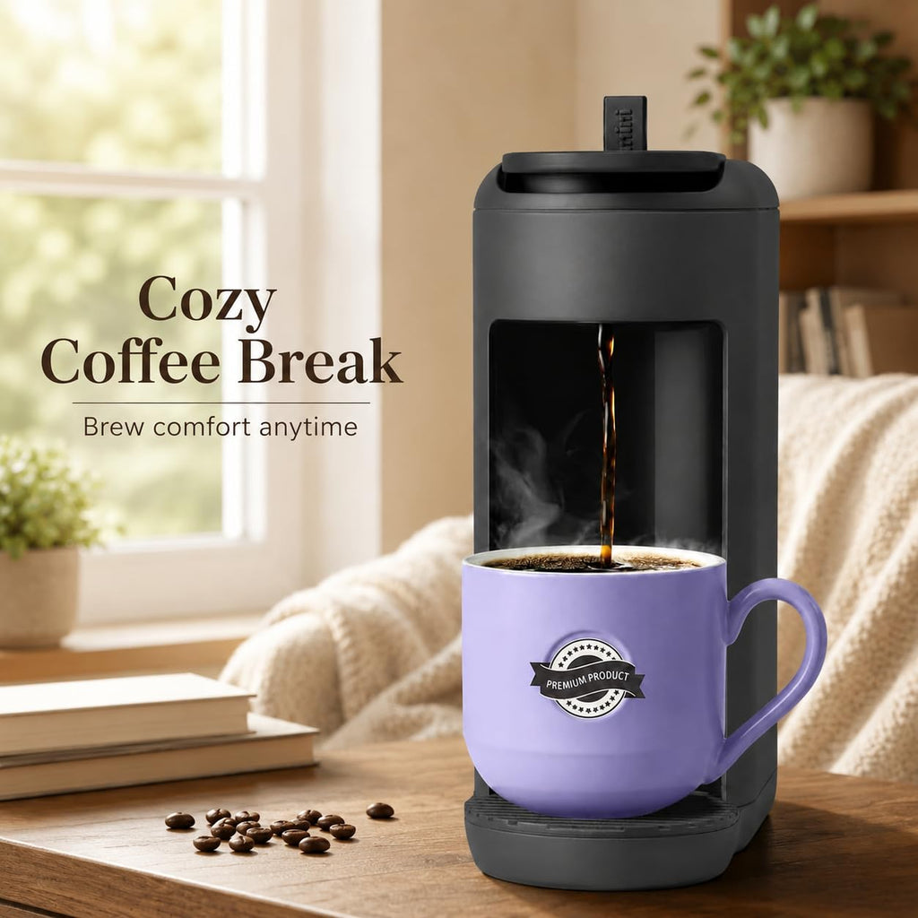 Single Serve K Cup Coffee Maker 12 oz Matte Black O21827