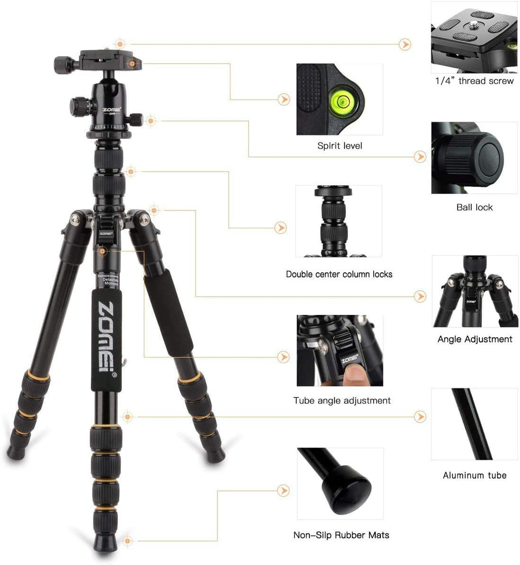 Camera Tripod with Ball Head Quick Release Plate and Carrying Case J977309