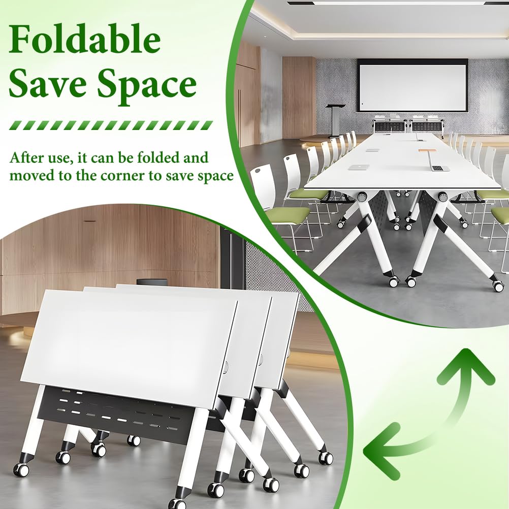 Folding Training Table with Glass Holder 2 Pack A834804