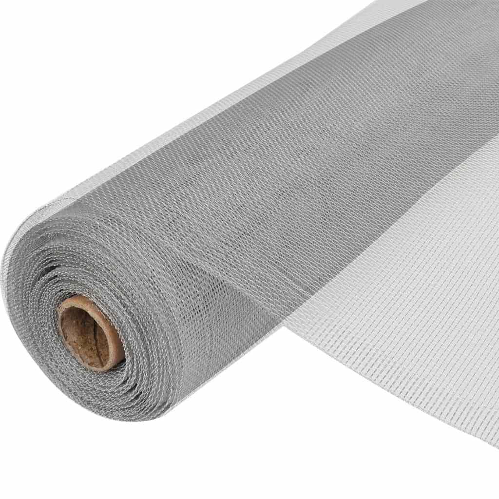 Aluminum Mesh Screen 39.4x196.9 Inches Silver Q45912
