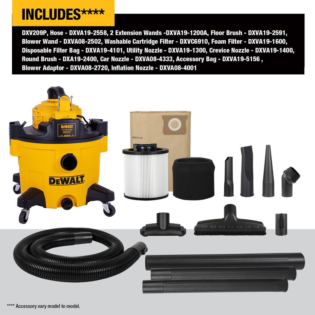Shop Vacuum Wet and Dry 9 Gallon 5 HP with Detachable Blower J93298