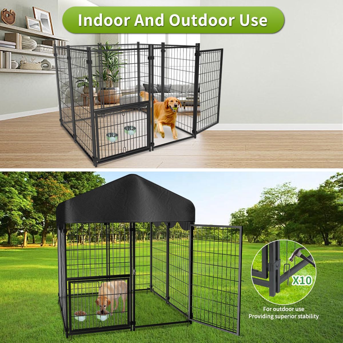 Heavy Duty Dog Kennel with Roof K699