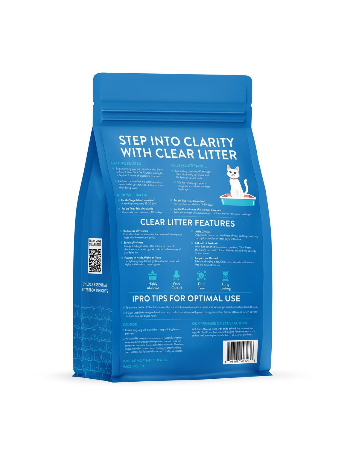 Lightweight Silica Gel Cat Litter, 8 lb Bag A1331