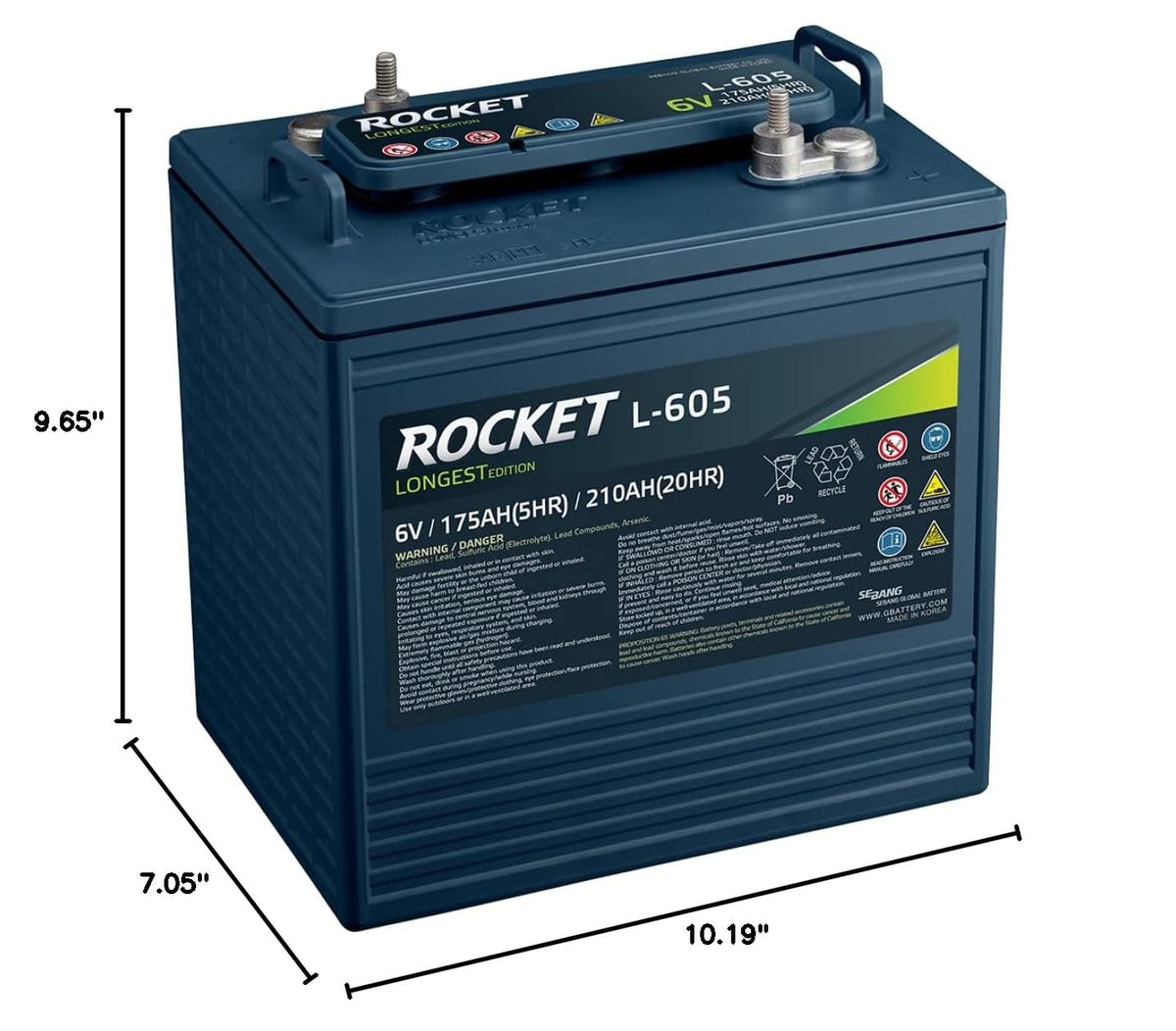 6V 210Ah Golf Cart Battery Set of 4 V2829