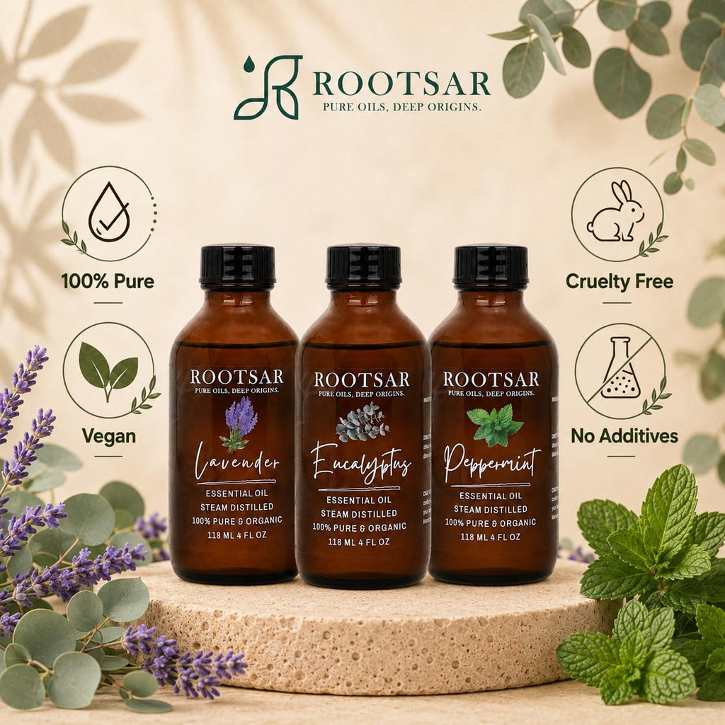 Pure Essential Oils Pack of 3 Lavender Peppermint Eucalyptus 4 Fl Oz Z386356