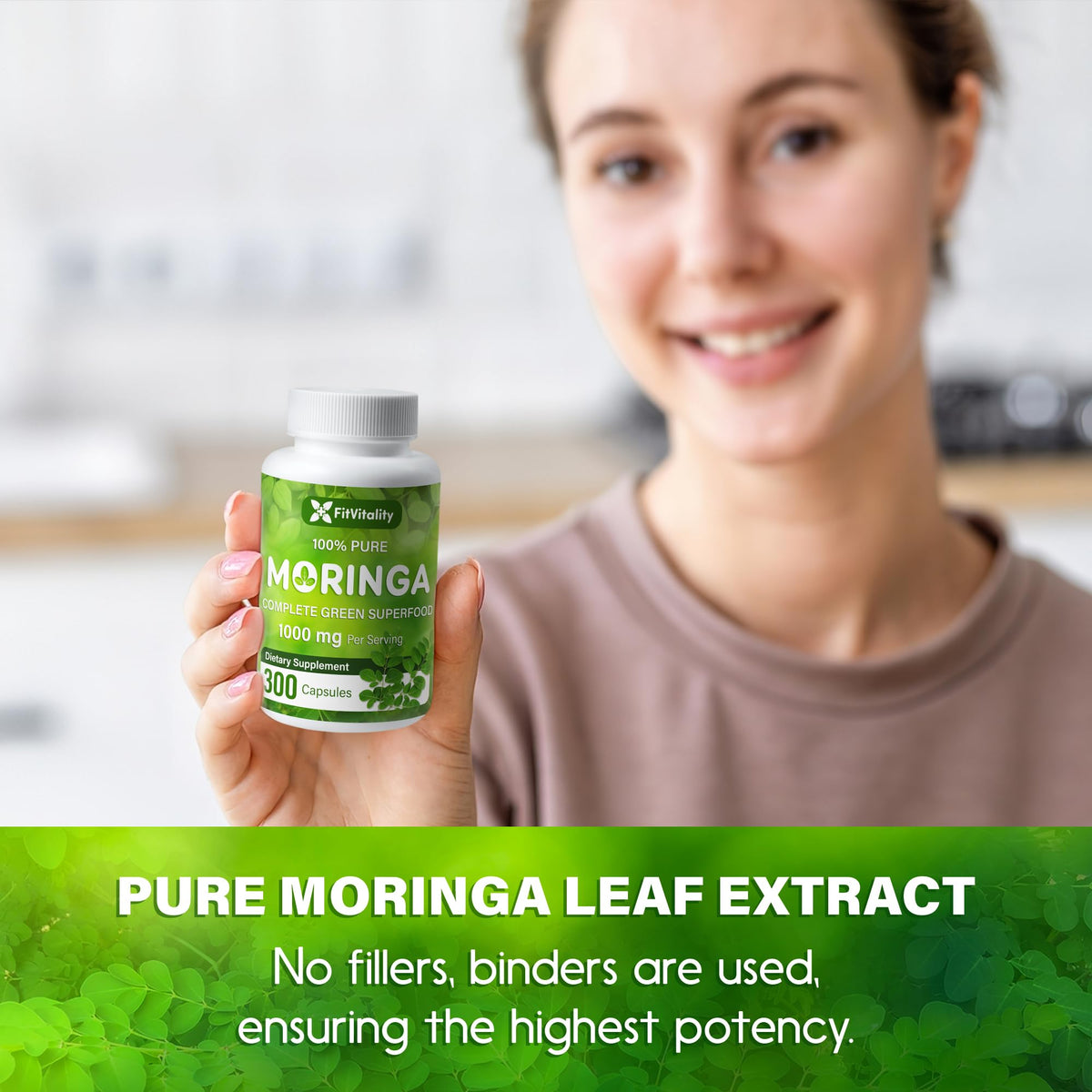 Moringa Oleifera Leaf Extract Capsules 150 Count Y715109