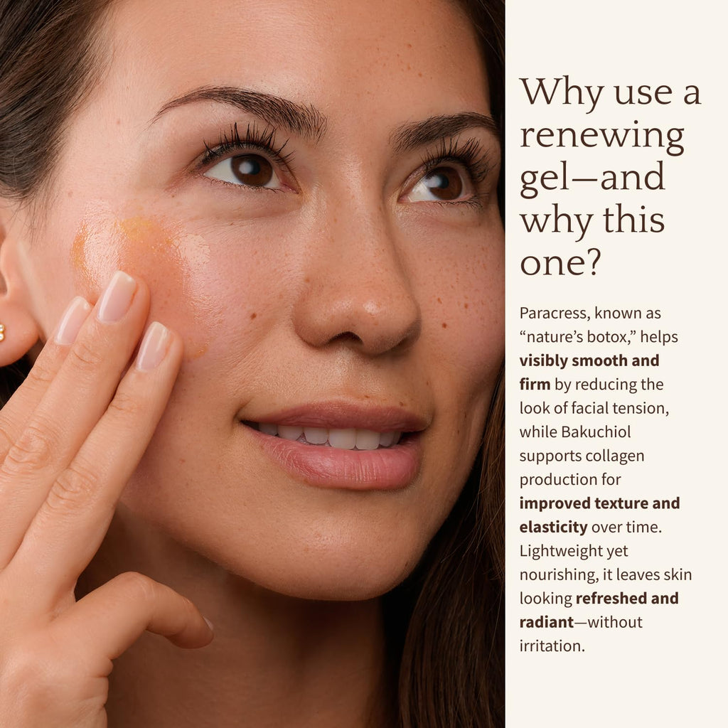 Antioxidant Renewing Gel Face Moisturizer with Bakuchiol Vitamin C Ester & Prickly Pear 1 oz I371814