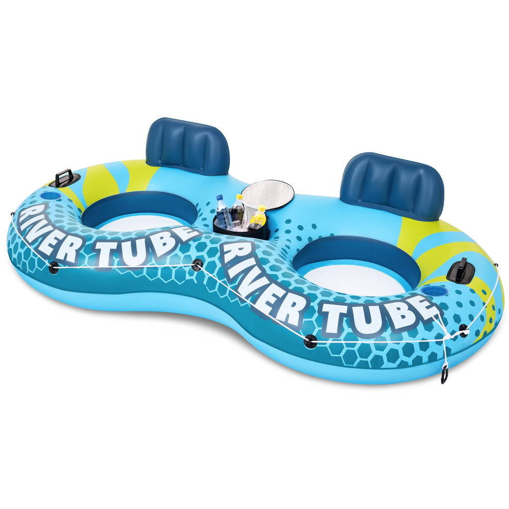 2-Person Inflatable River Tube with 2 Cup Holders & Removable Cooler V5645