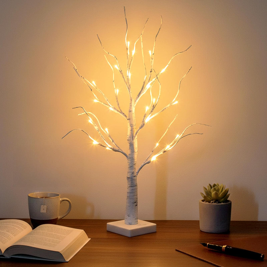 Lighted Birch Tree with Lights Q17756
