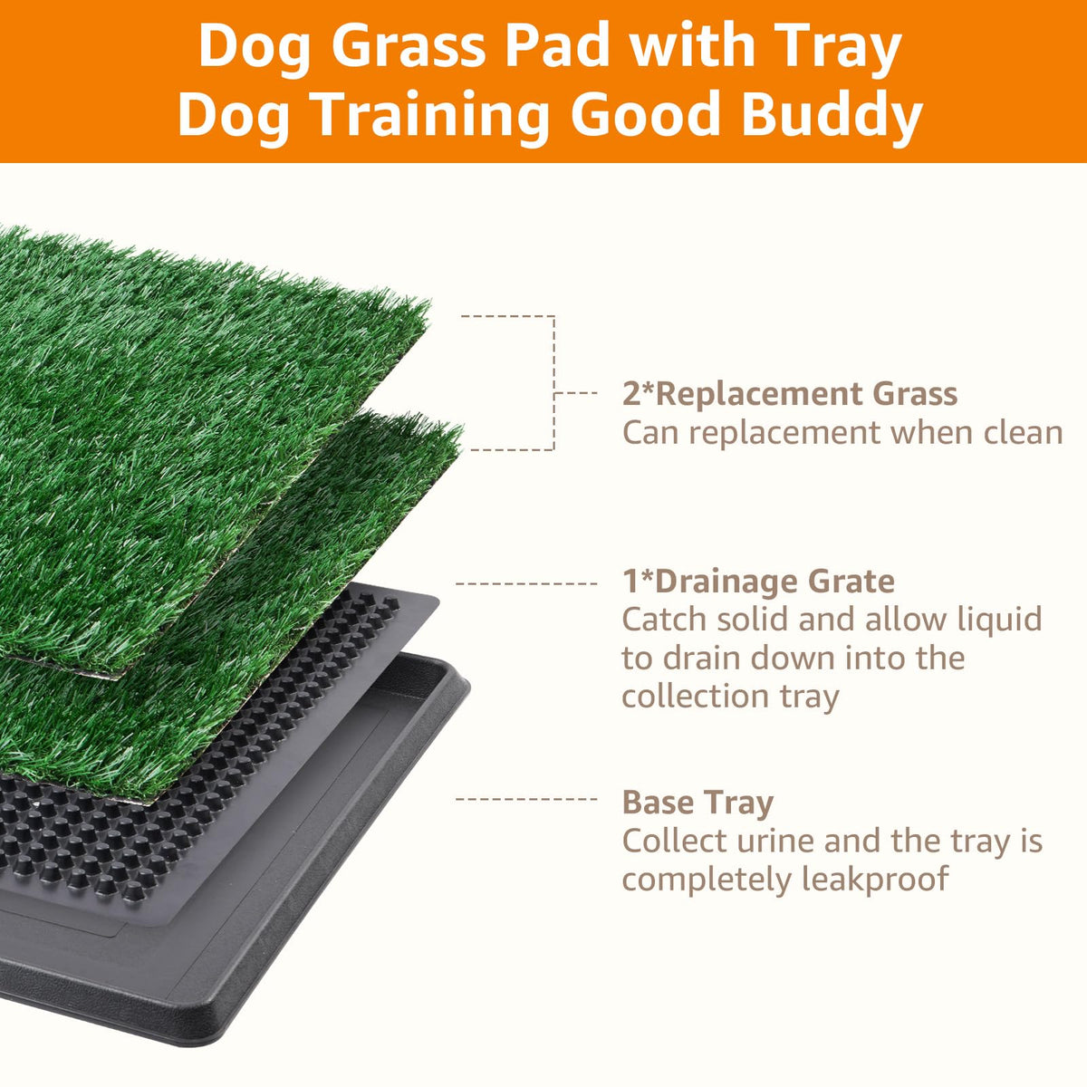 Dog Grass Pad with Tray 16x20in K806