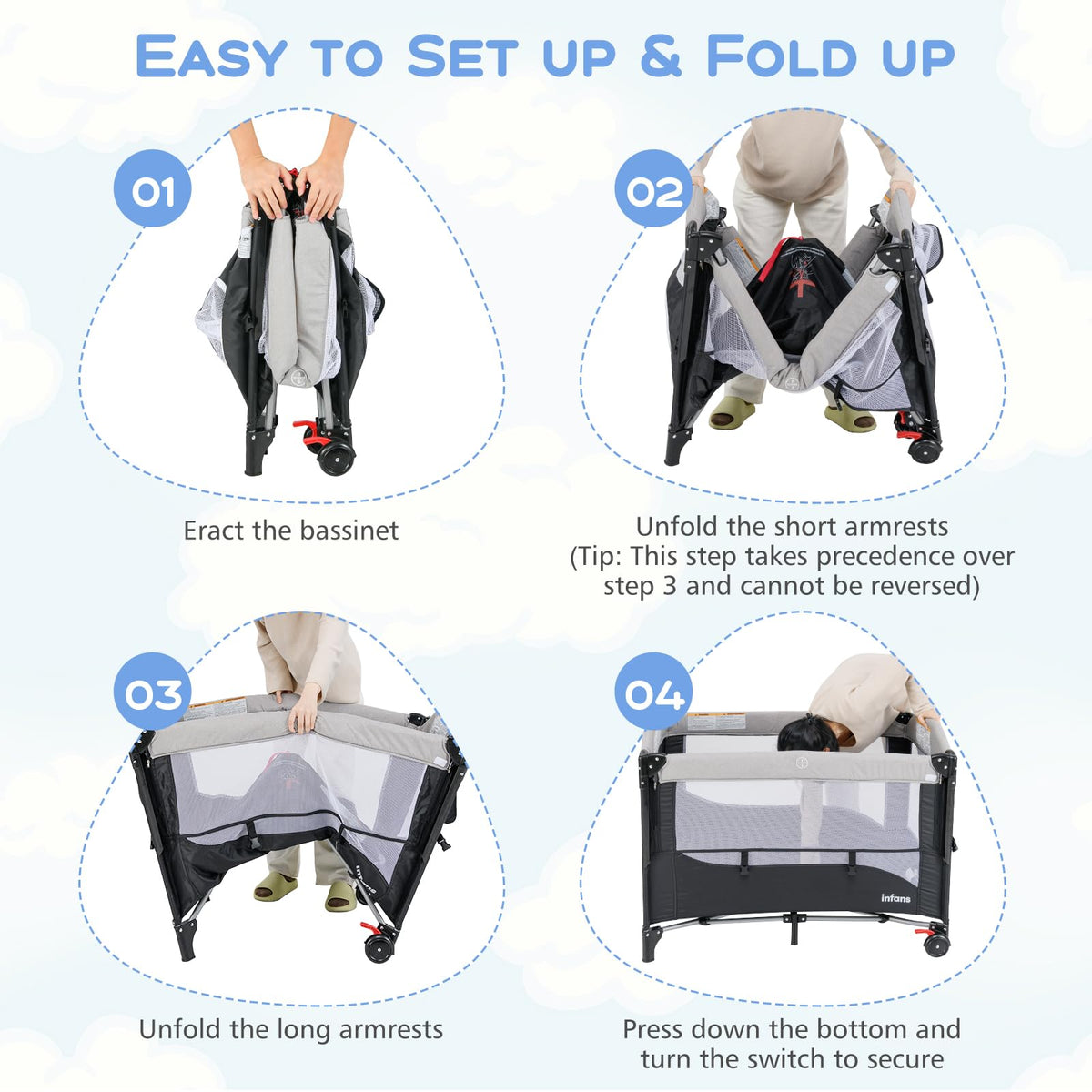 5 in 1 Gray Baby Playard F291