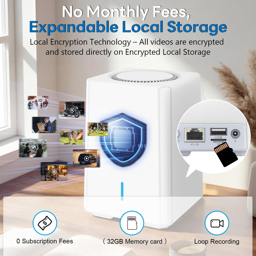 Solar Security Cameras Wireless Outdoor with Local Storage Base Z376992