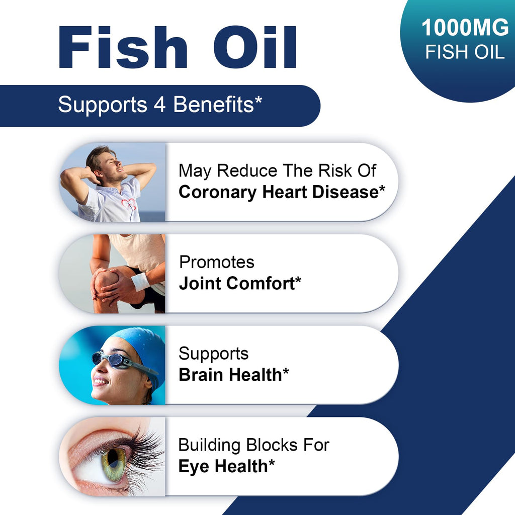 Omega 3 Fish Oil 1000 mg 200 Softgels P85100