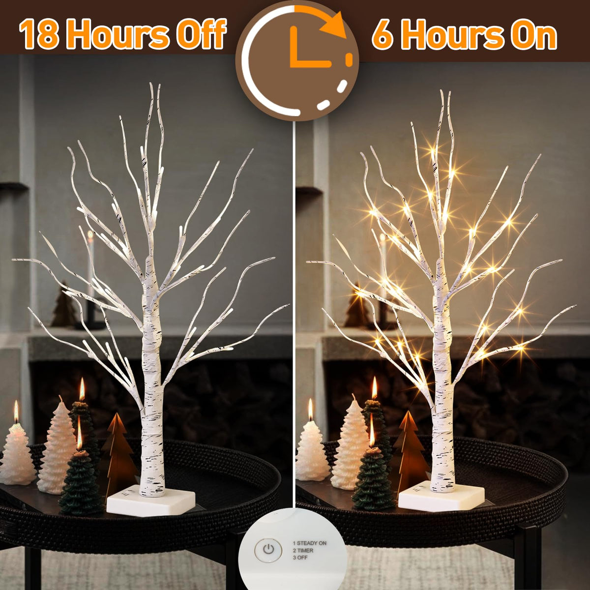 Lighted Birch Tree with Lights Q17756