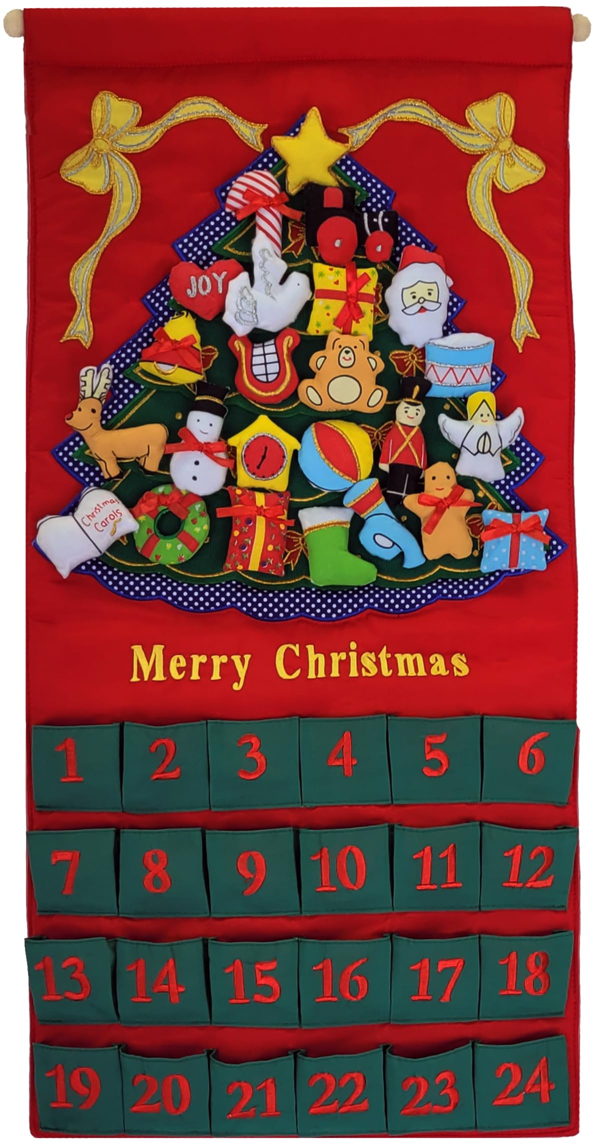 Christmas Advent Calendar with 24 Cloth Ornaments C9629