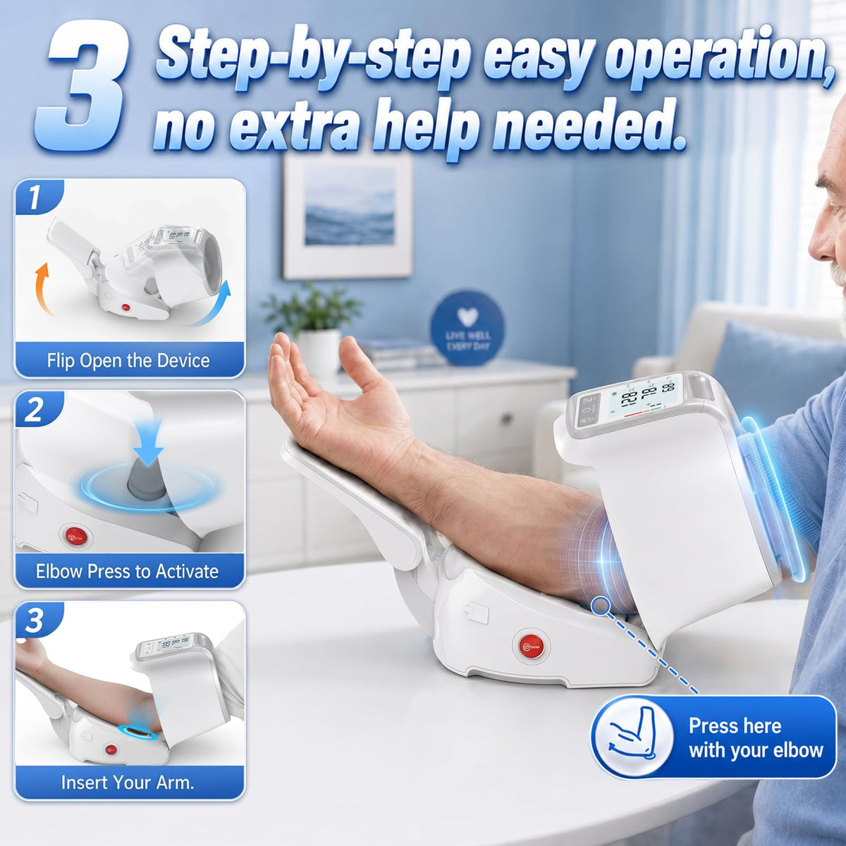 Upper Arm Blood Pressure Monitor with 7.1"-16.5" Cuff U574109