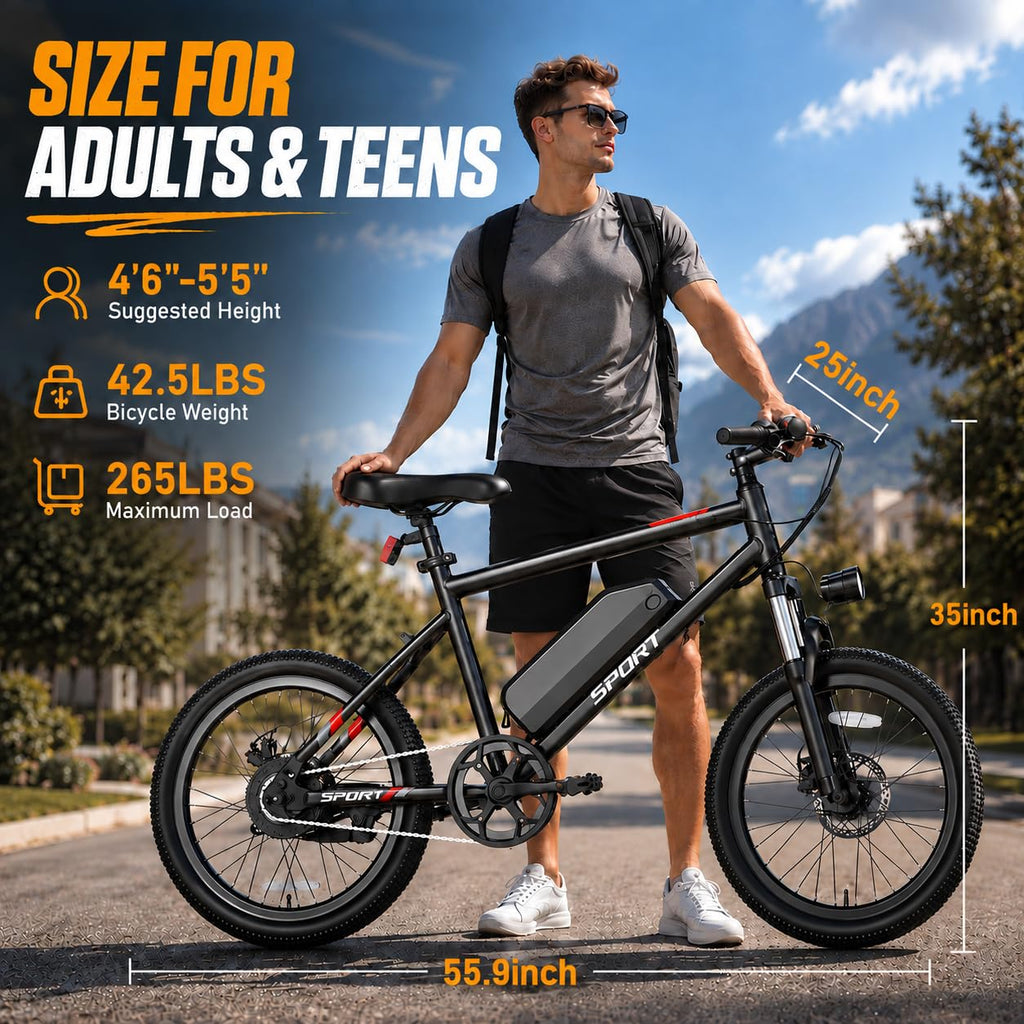 Electric Bike for Adults 1000W Peak Motor 20"/26" Mountain Ebike C6738